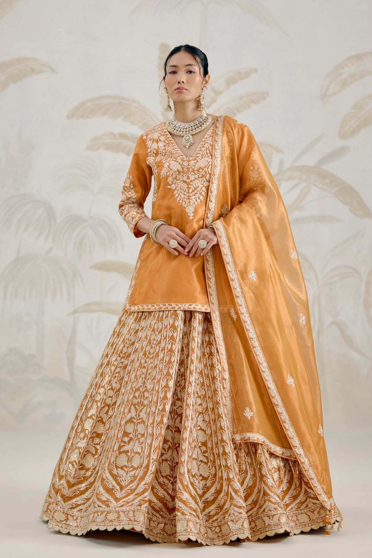 Burnt Orange Lehenga Set