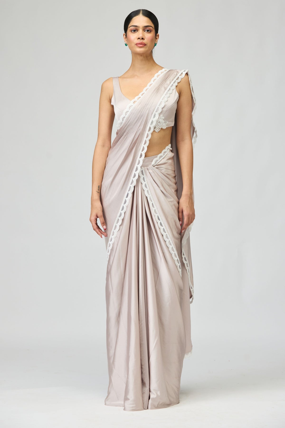 Blush Embroidered Saree Set
