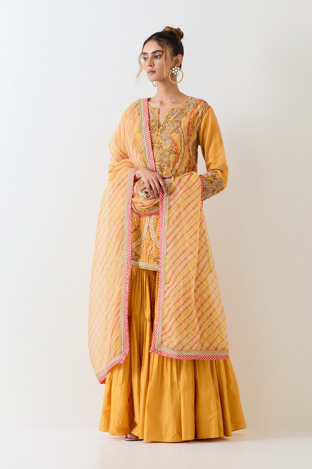 Mustard Yellow Sharara Set
