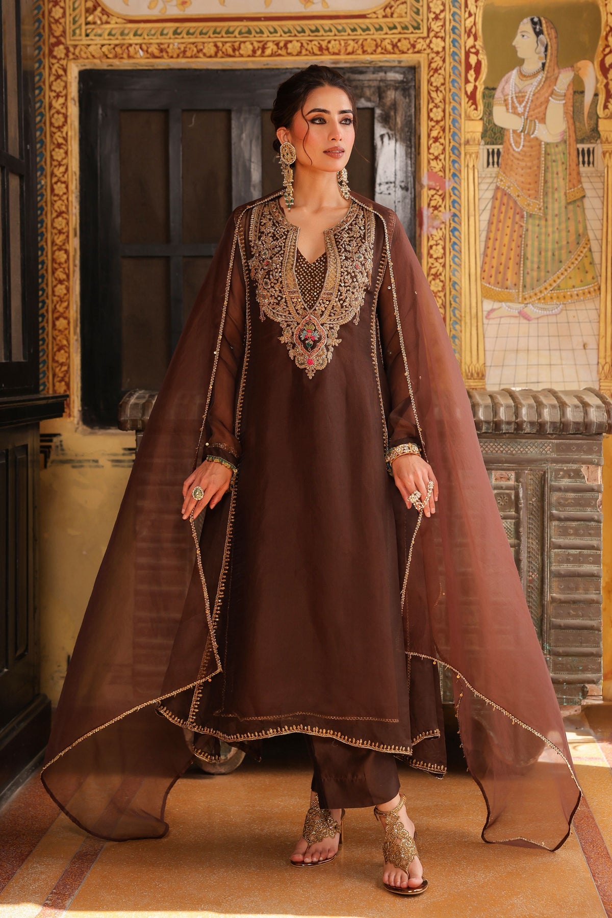 Ahista Brown Kurta Set
