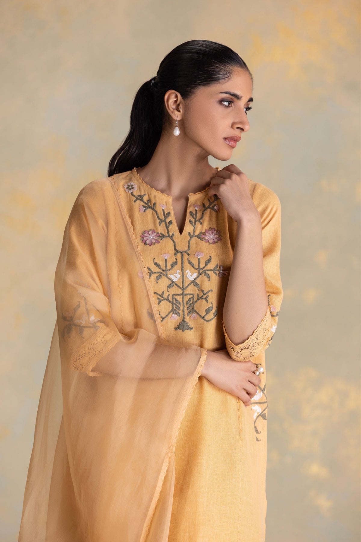Candlelit Cashew Kurta Pant Set