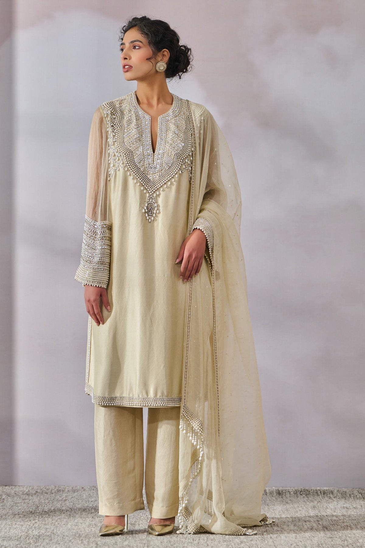 Straight Fit Hand Embroidered Kurta