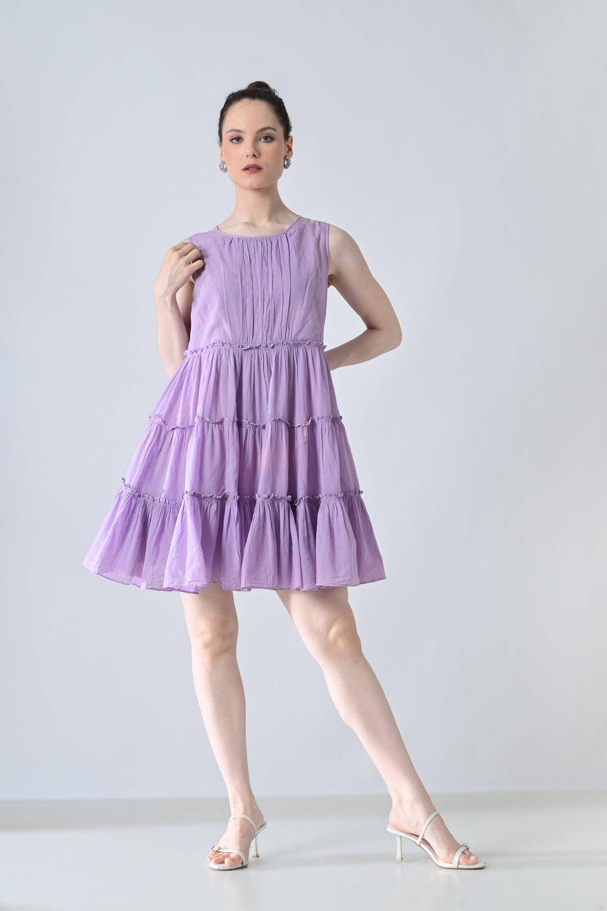 Lilac Breeze Tiered Short Dress