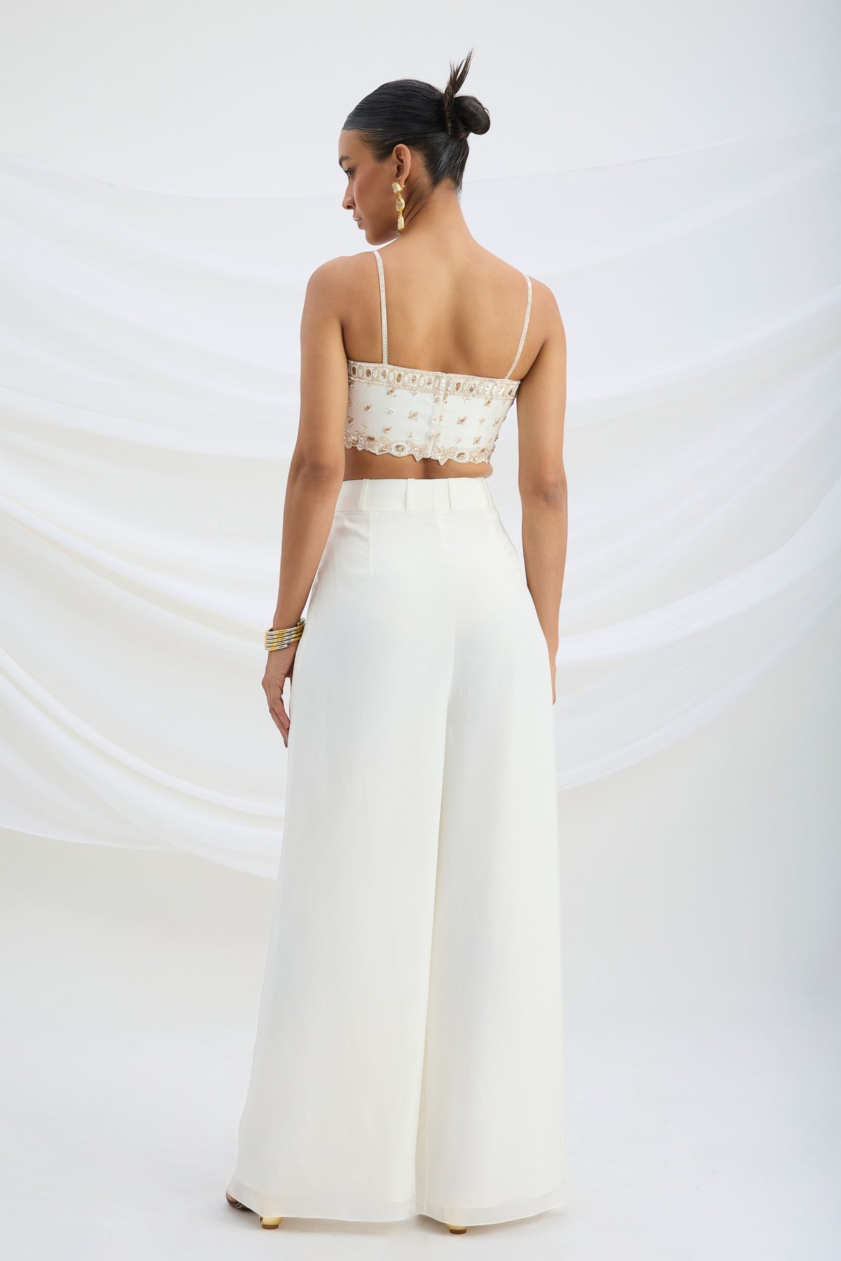Ivory Embroidered Cord Set