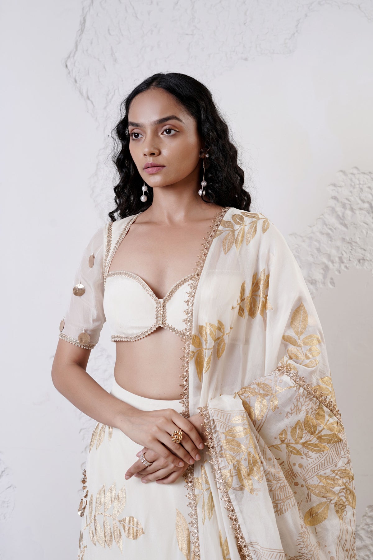 Ivory Embroidered Lehenga Set