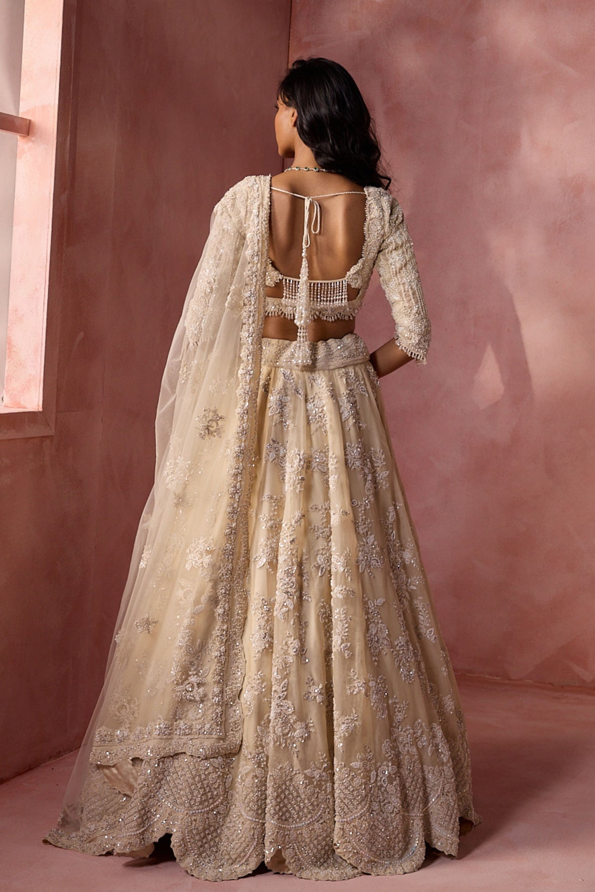 Ivory Organza lehenga Set