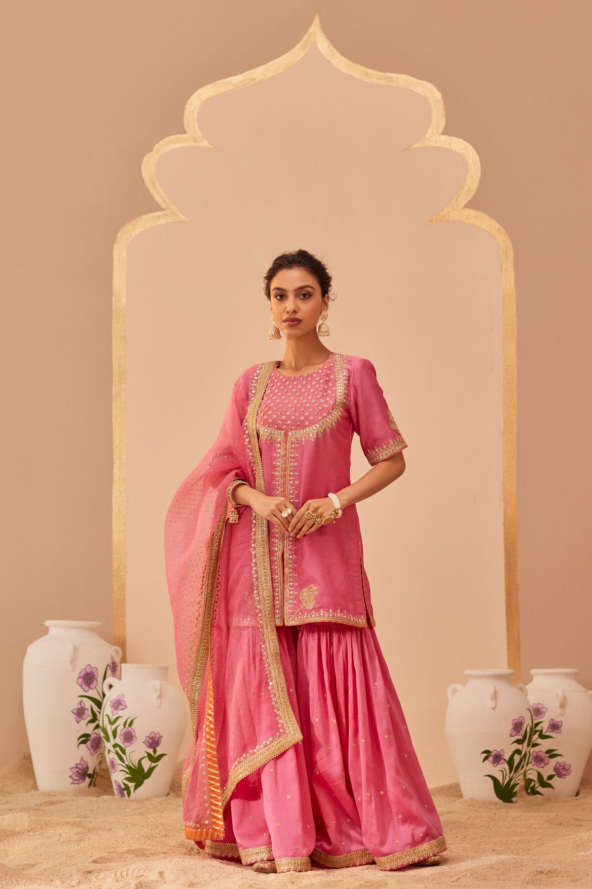 Suhair Pink Sharara Set