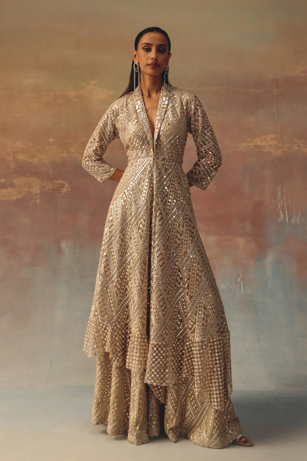 Gold Flared Sharara