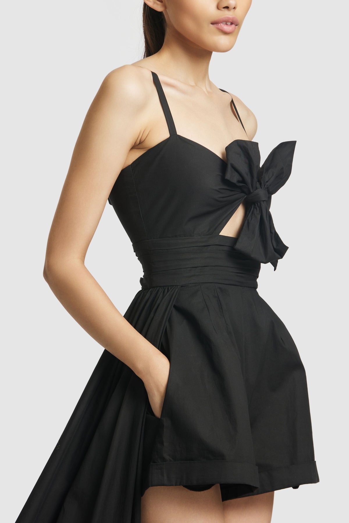 Black Romper With Overskirt