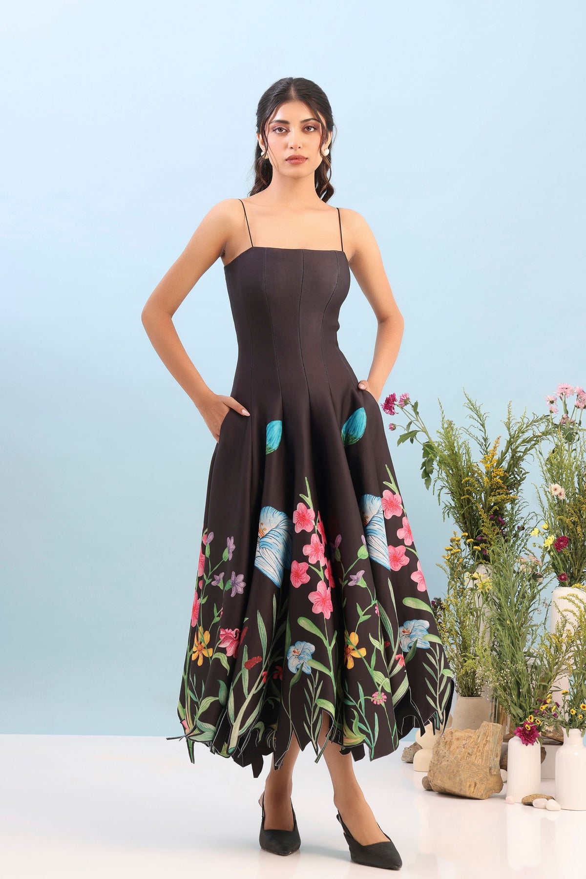 Printed Panel Dress