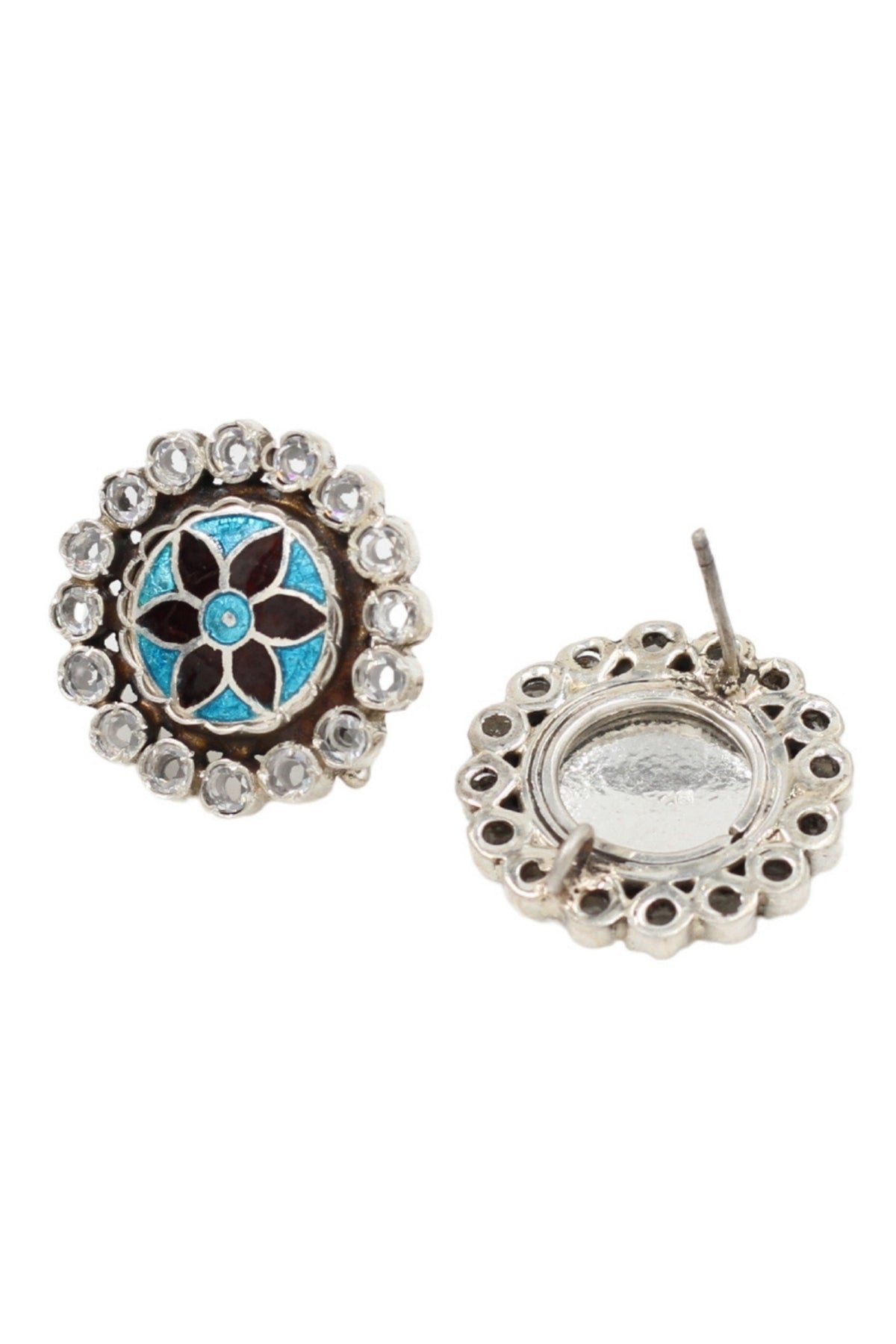 Elegant Multicolour Silver Earrings