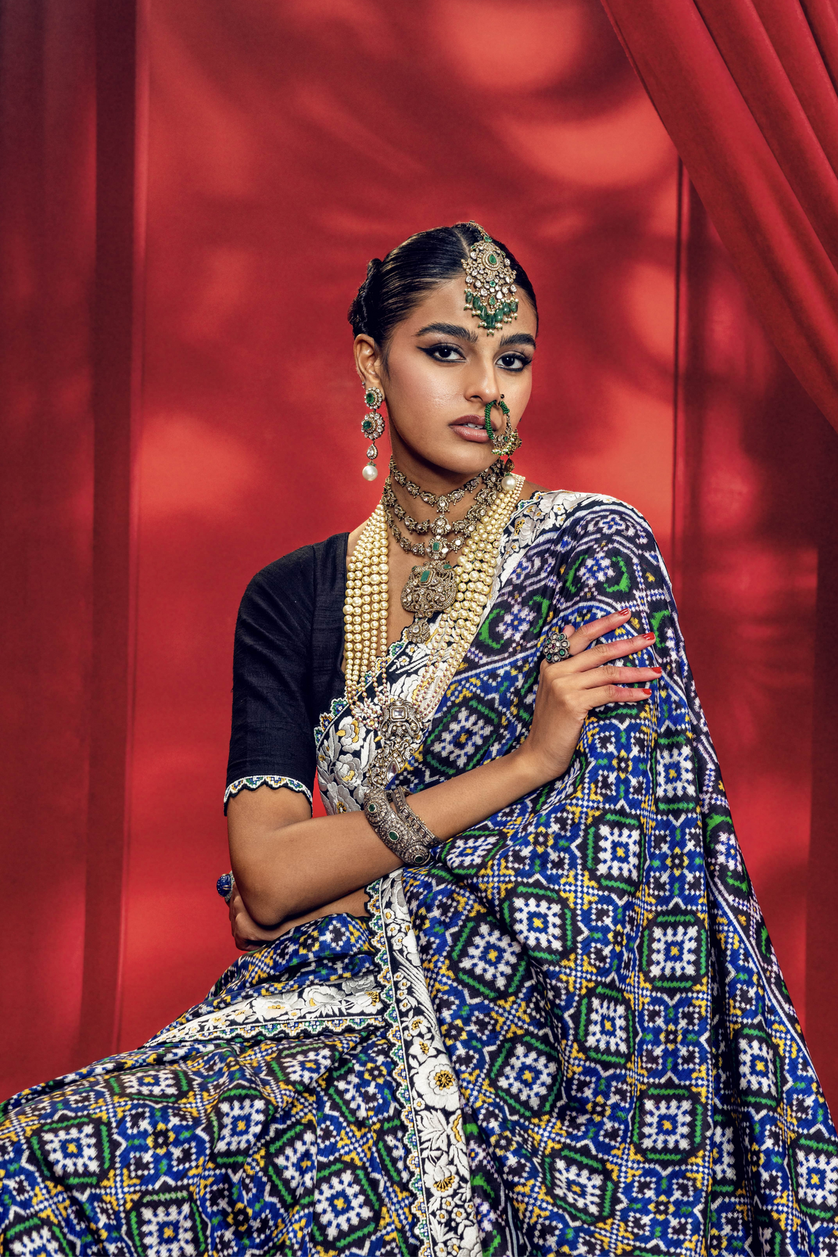 Navy Patola Saree