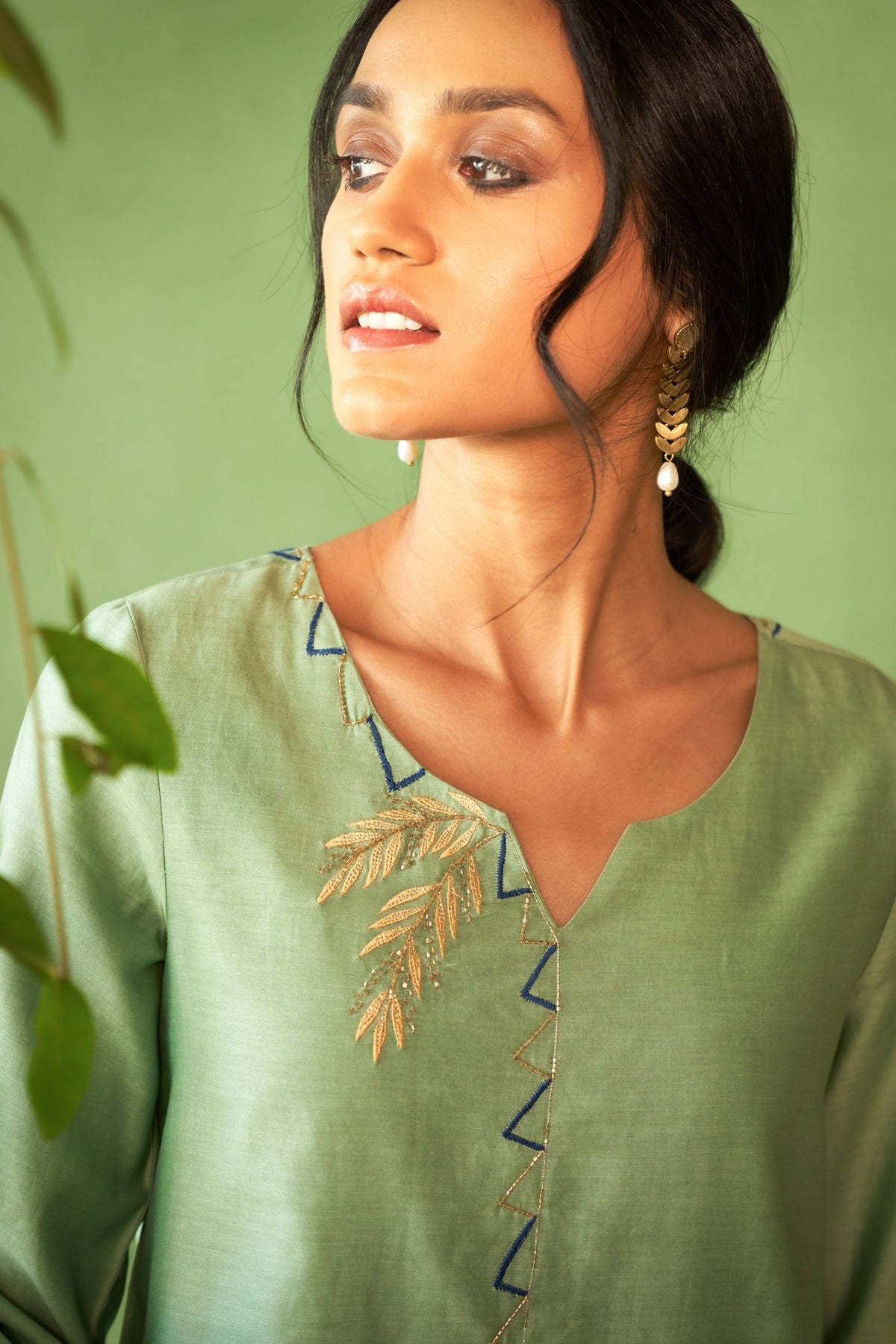Tea Green Tunic Set