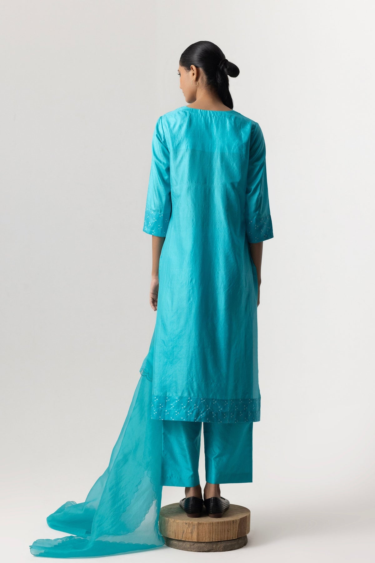 Sky Blue Circle Kurta Set