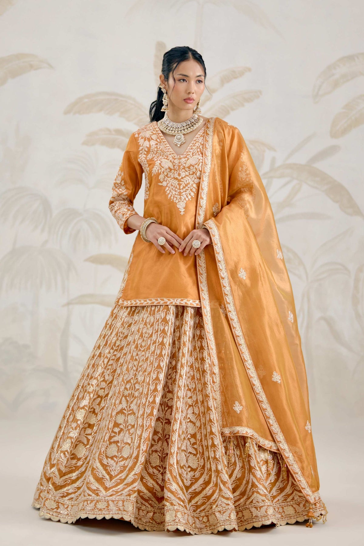Burnt Orange Lehenga Set