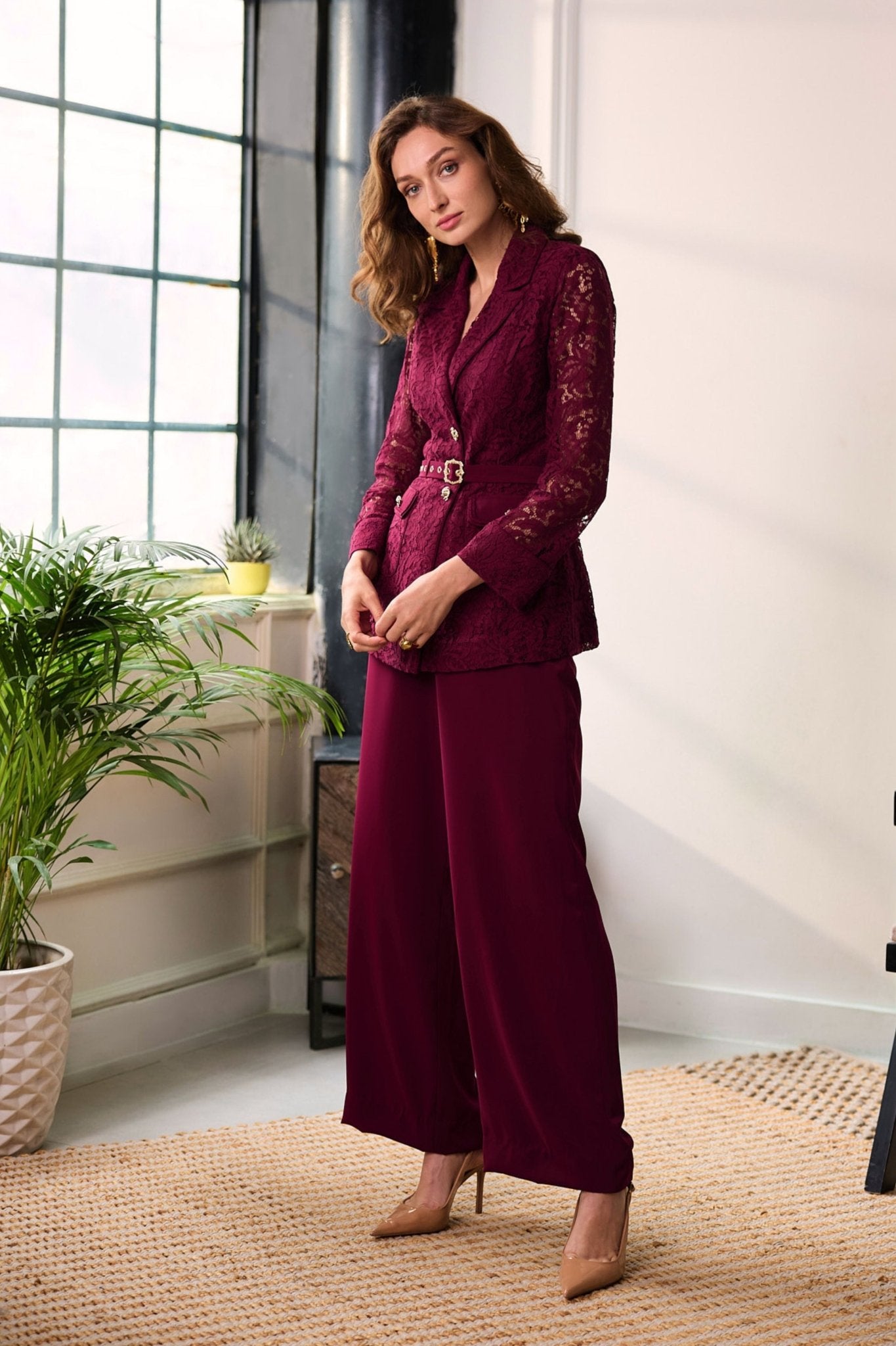 Leah Opera Ruby Co - ord Set - Deepika Nagpal - Elahe