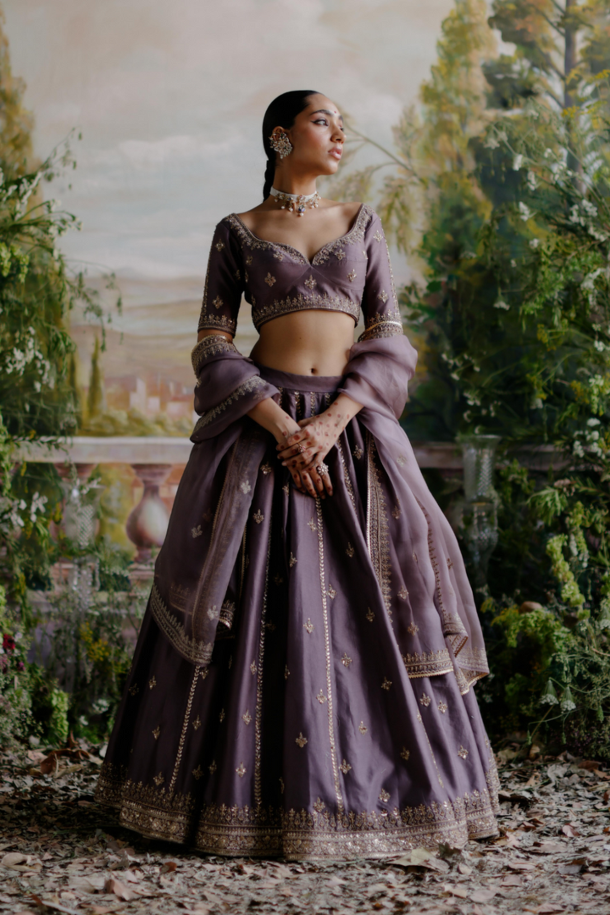 Antique Violet Lehenga Set