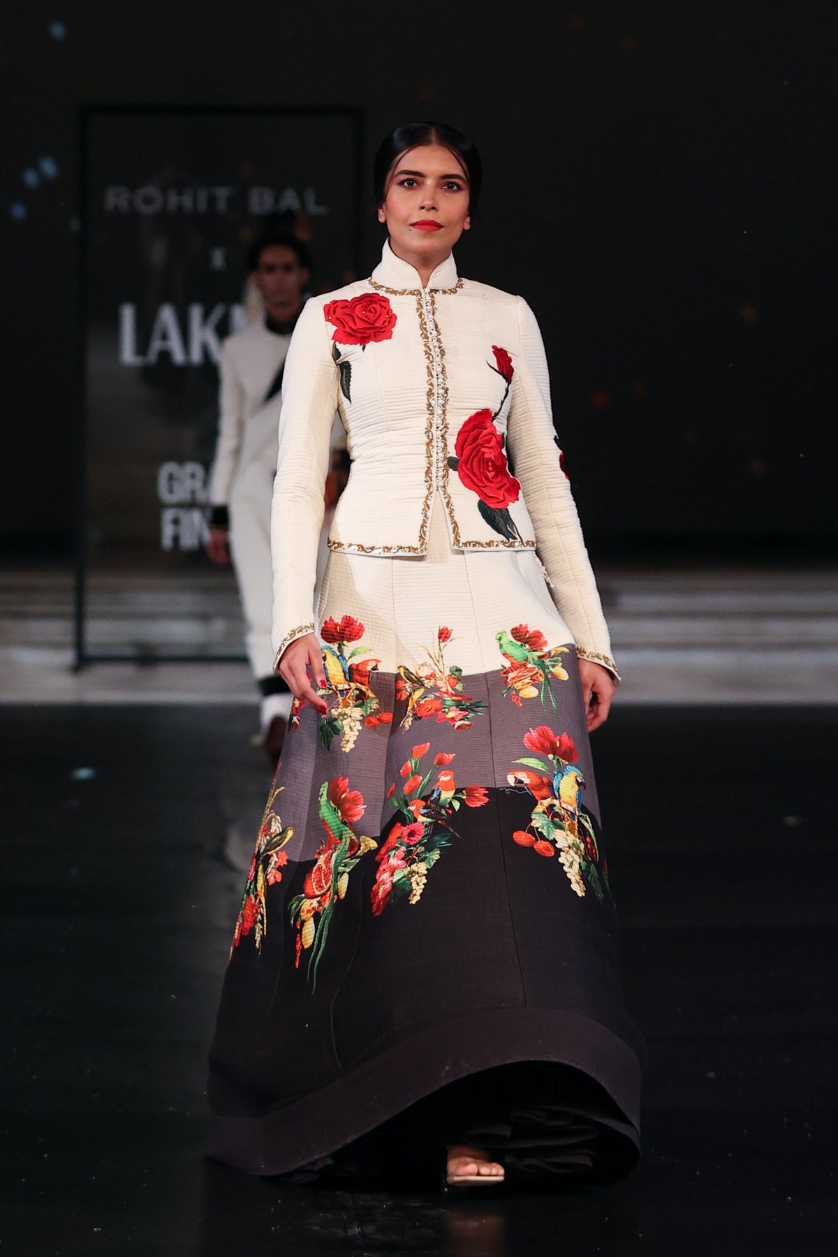 Short Jacket With Embroidered Skirt Set