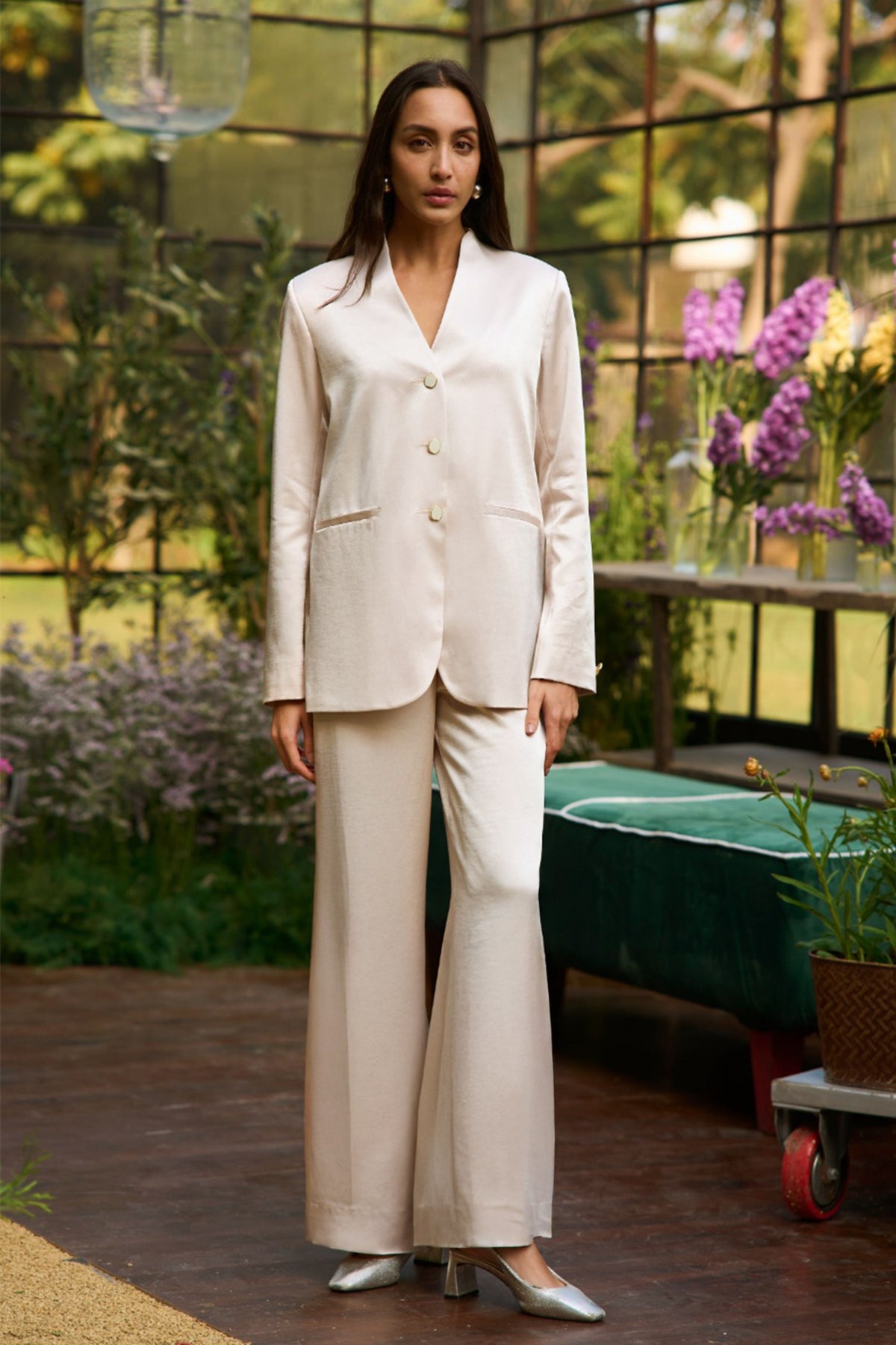 Ivory Satin Pant