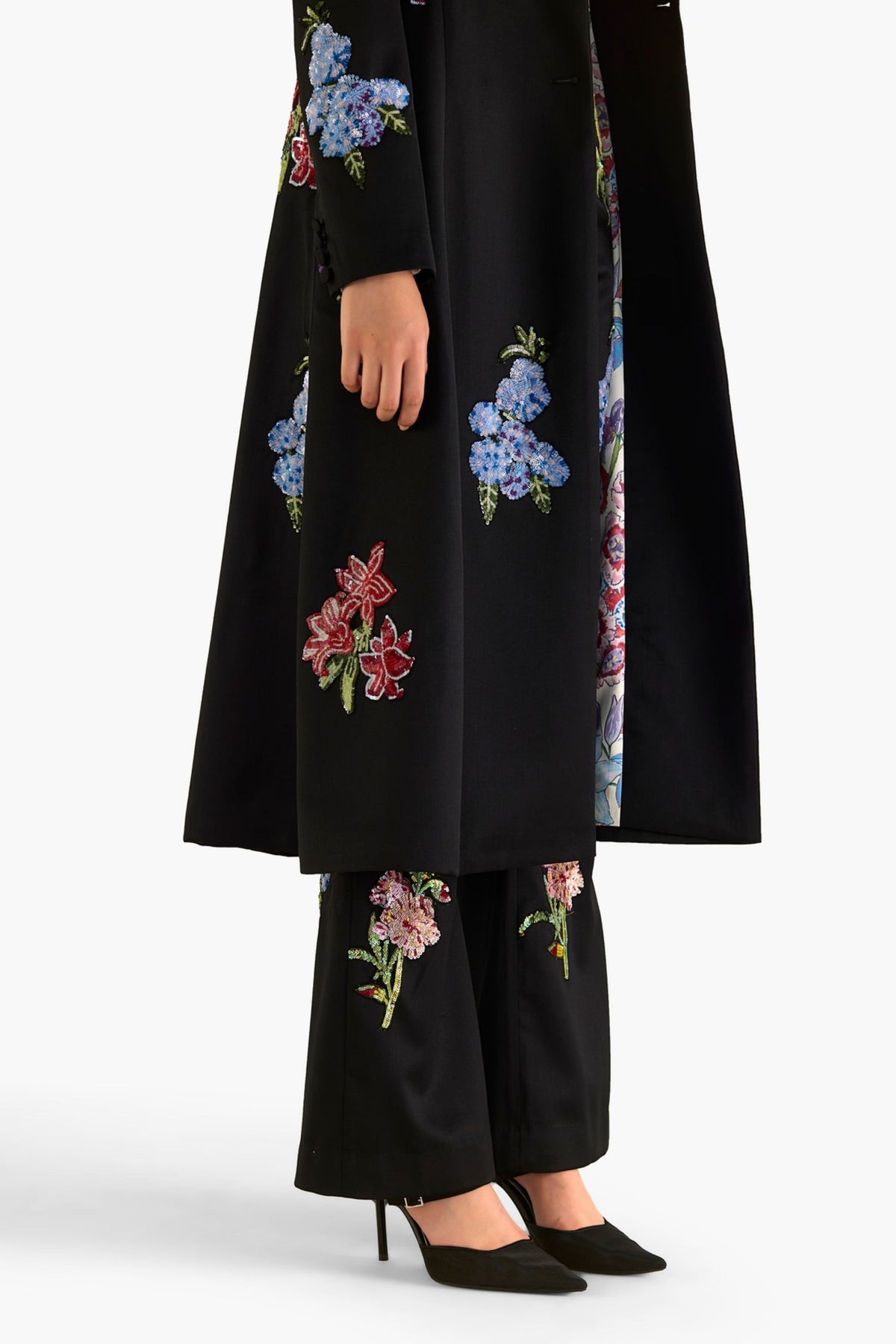 Botanical Embroidered Trench