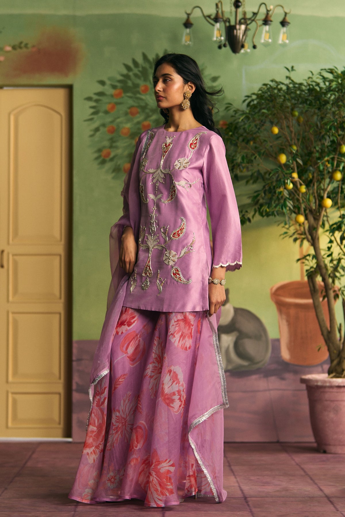 Lavender Garden Sharara Set