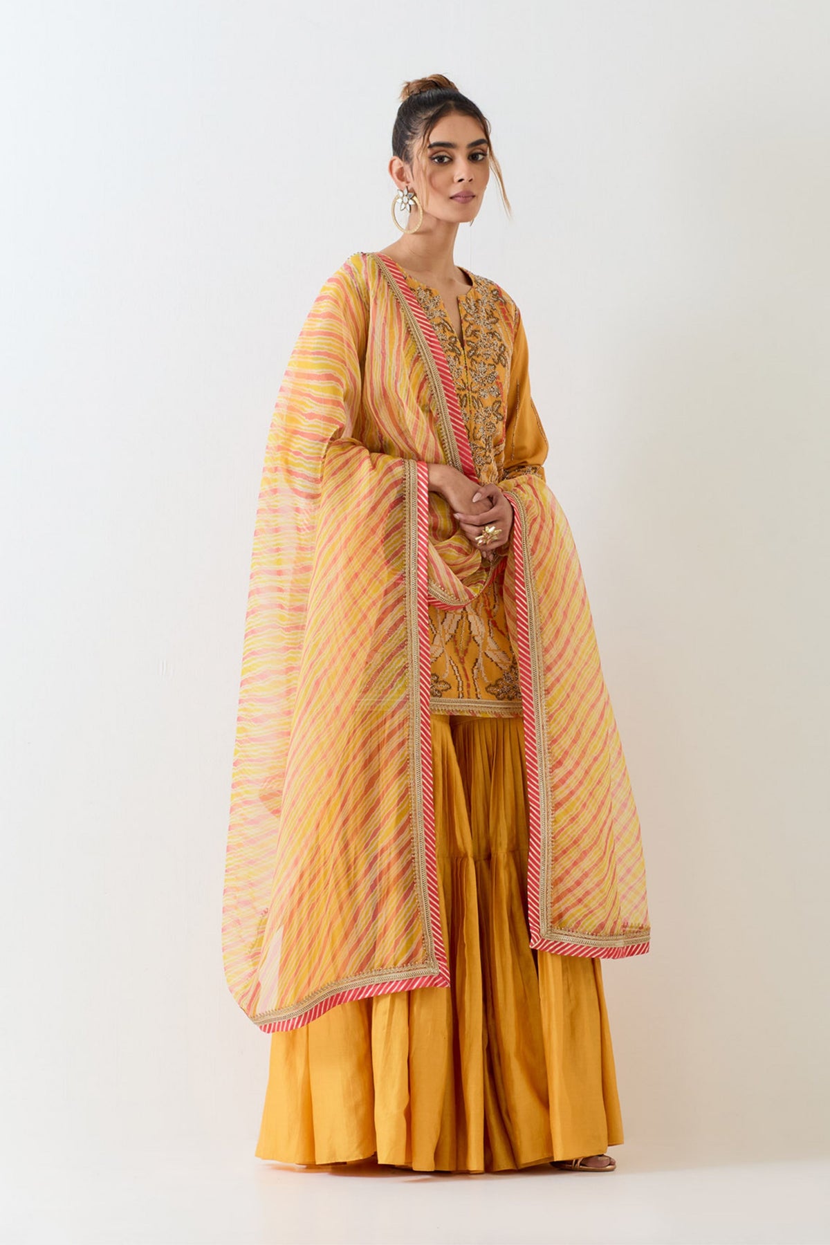 Mustard Yellow Sharara Set