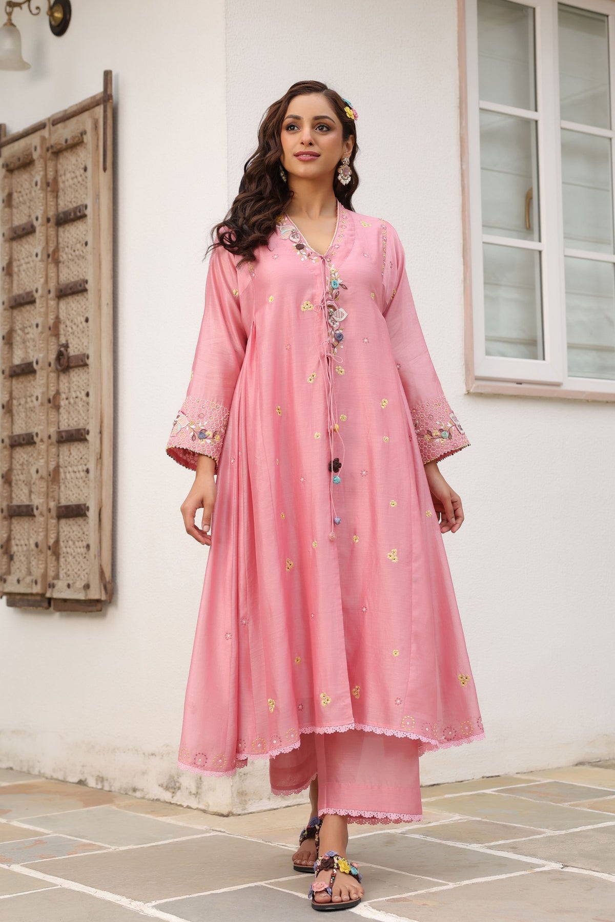Gulzar Pink Kalidaar Set
