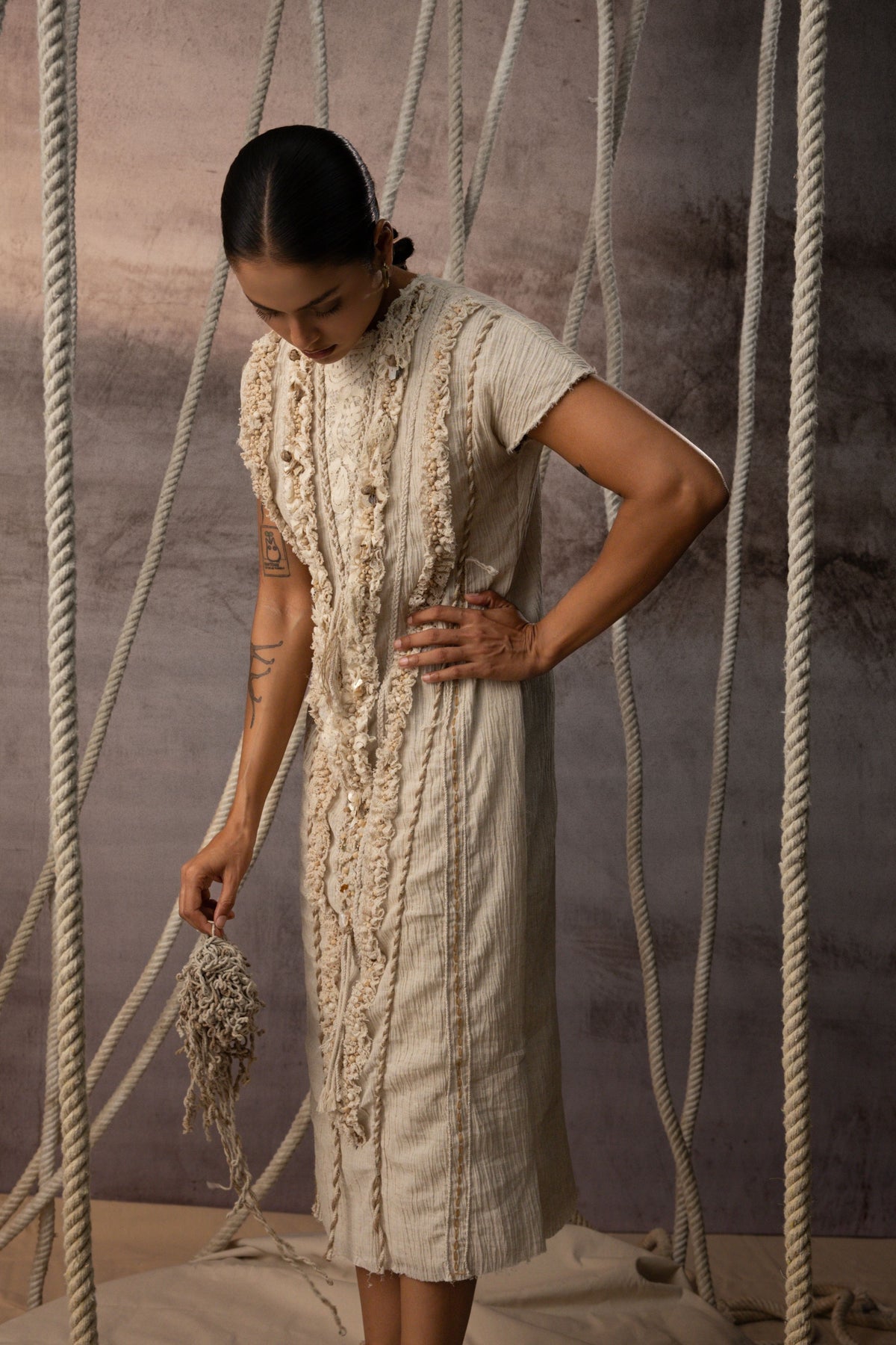 Ivory Lace Embroidered Dress