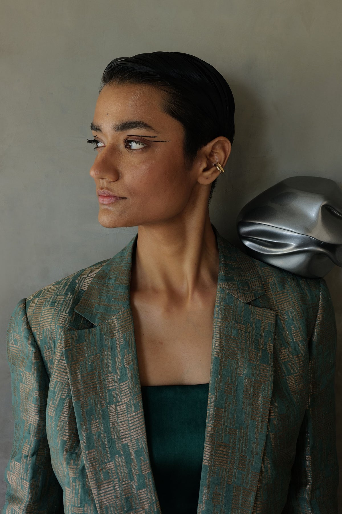Emerald Cropped Blazer Set