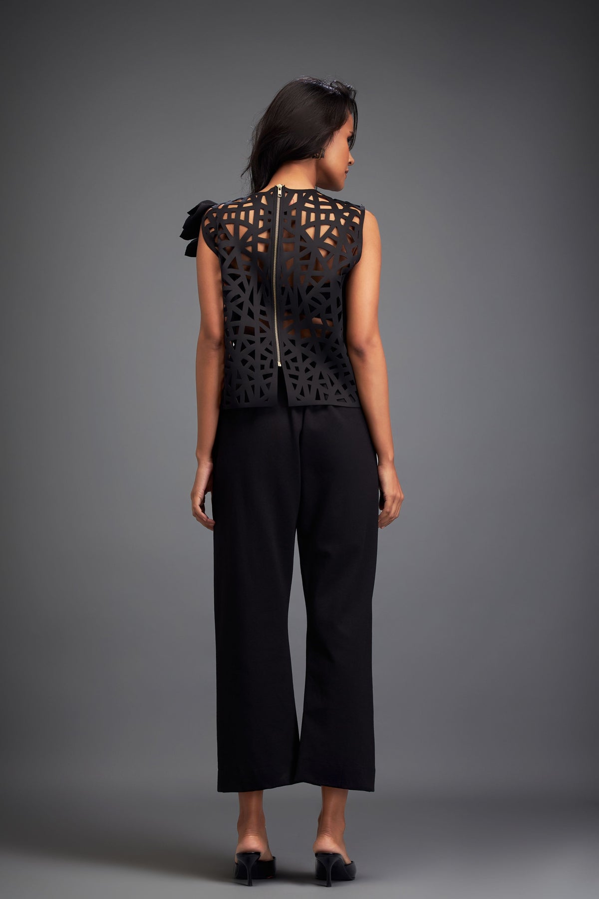 Cutwork Crop Top With Pant