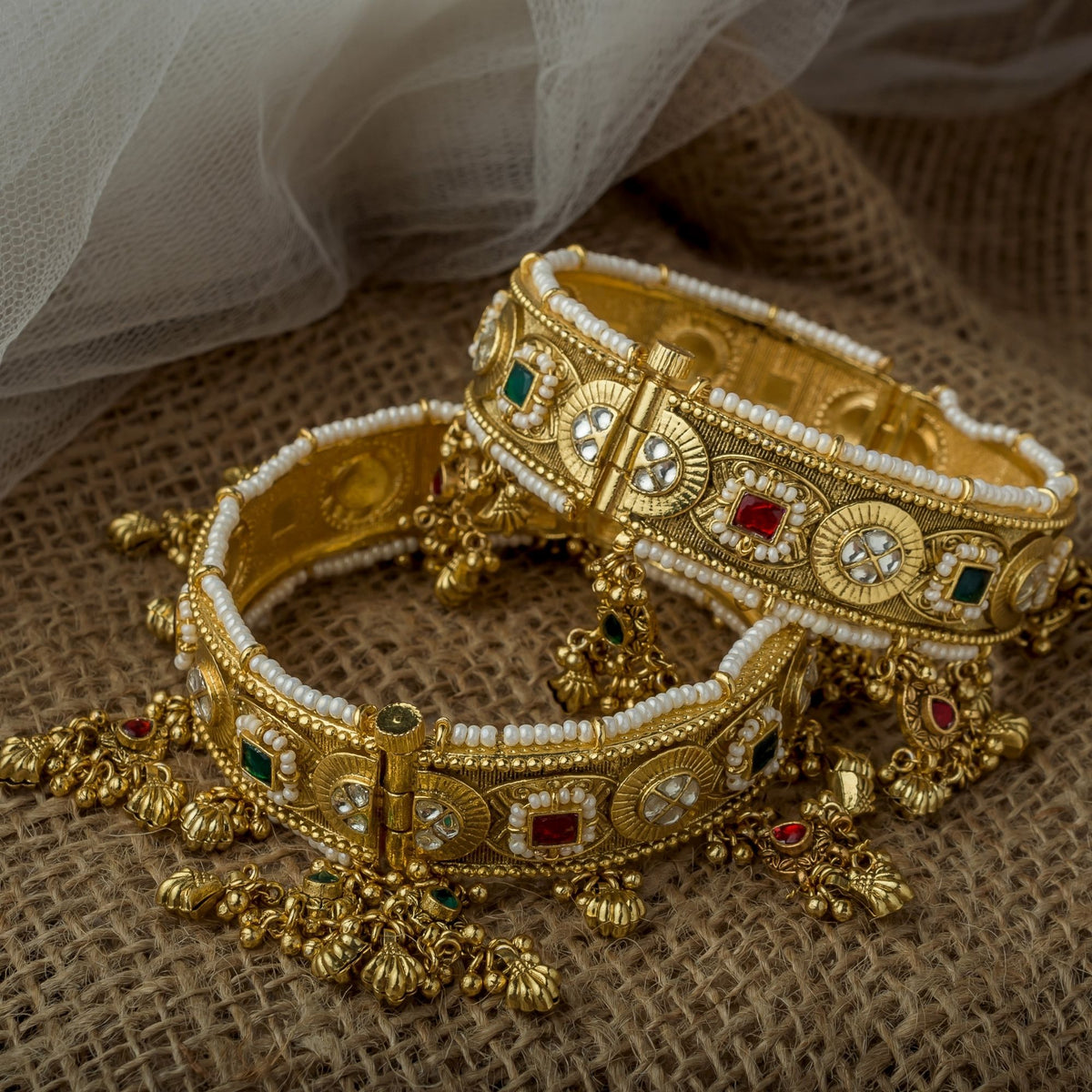 Gold Plated Multicolored Bangles