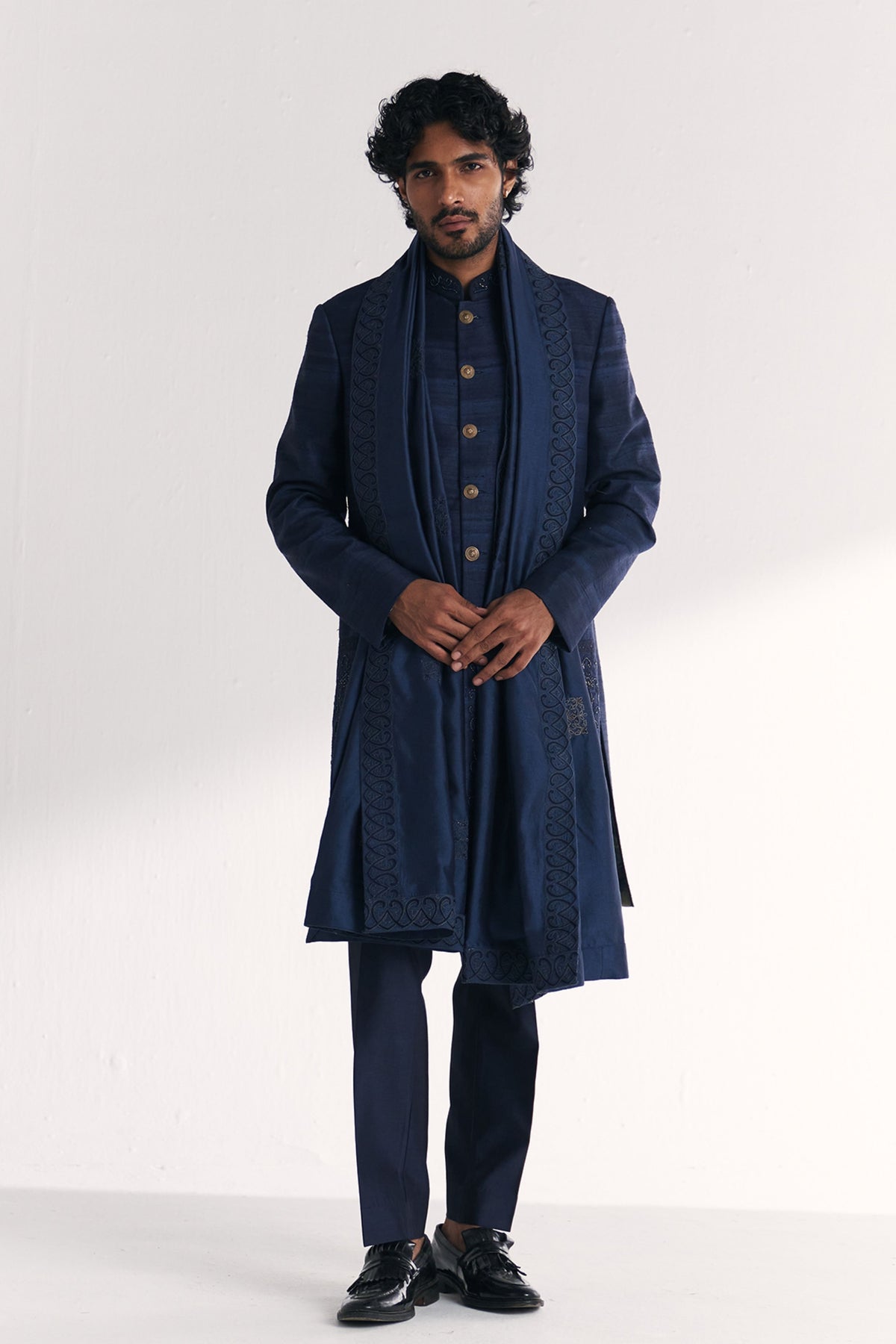 Jauhar Blue Achkan Set