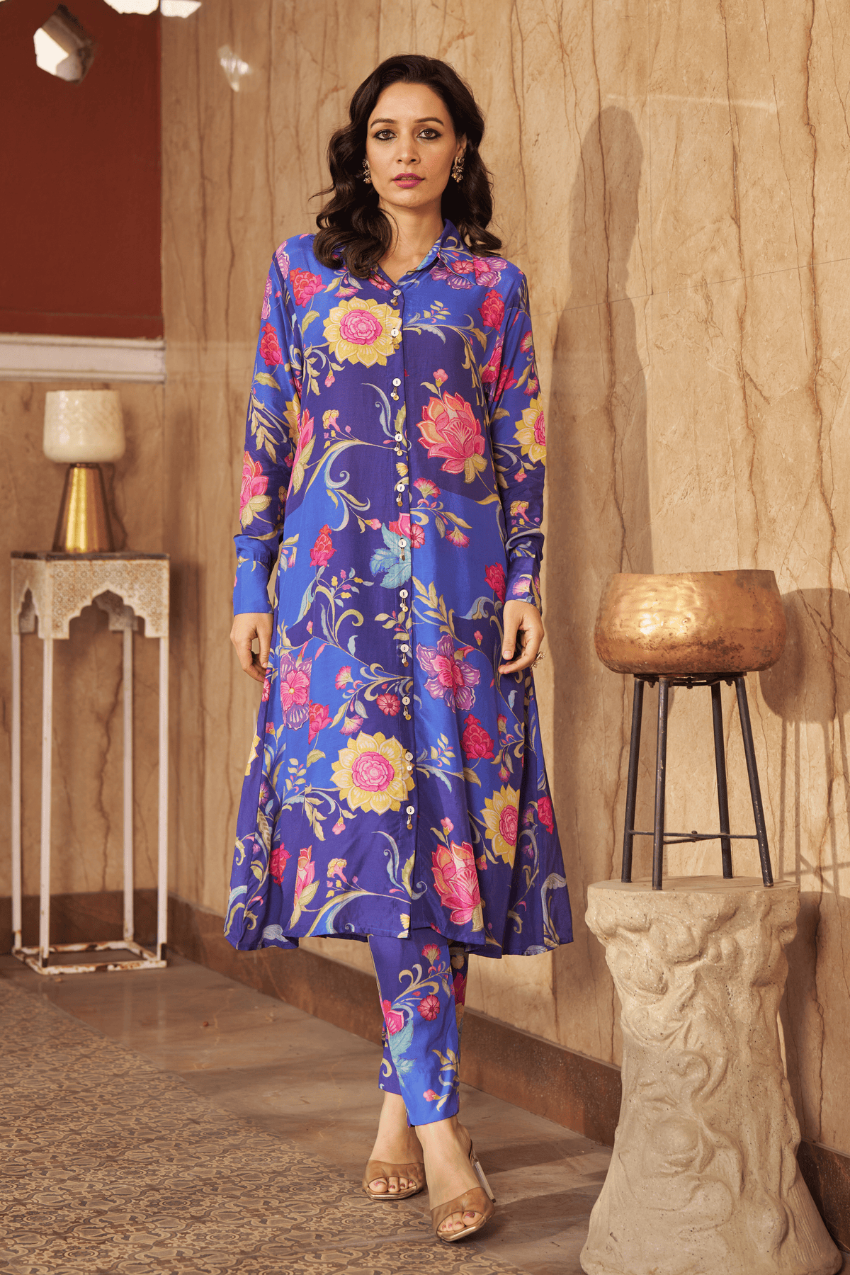 Ruya Blue Tunic Set