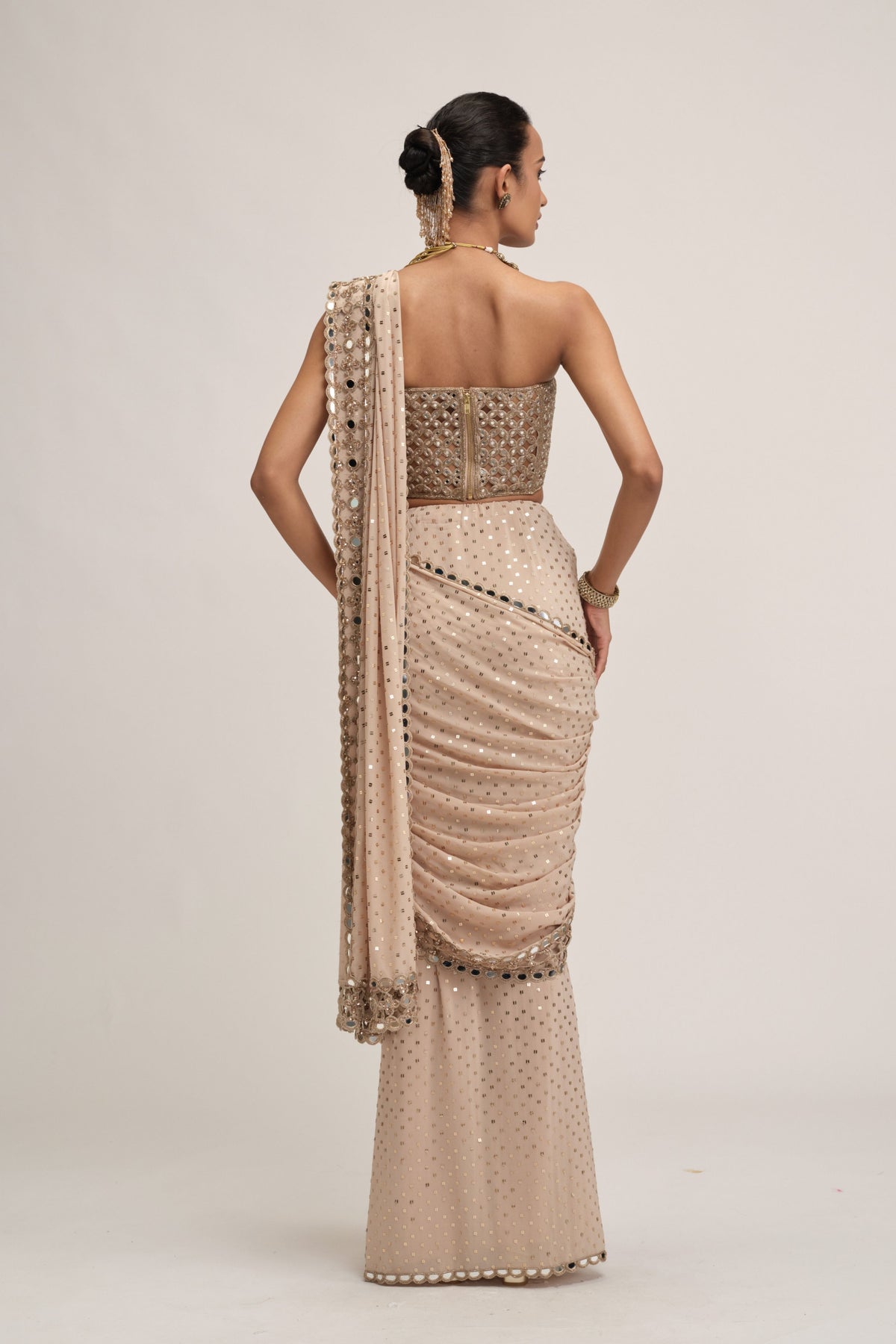 Modern Draped Saree Set