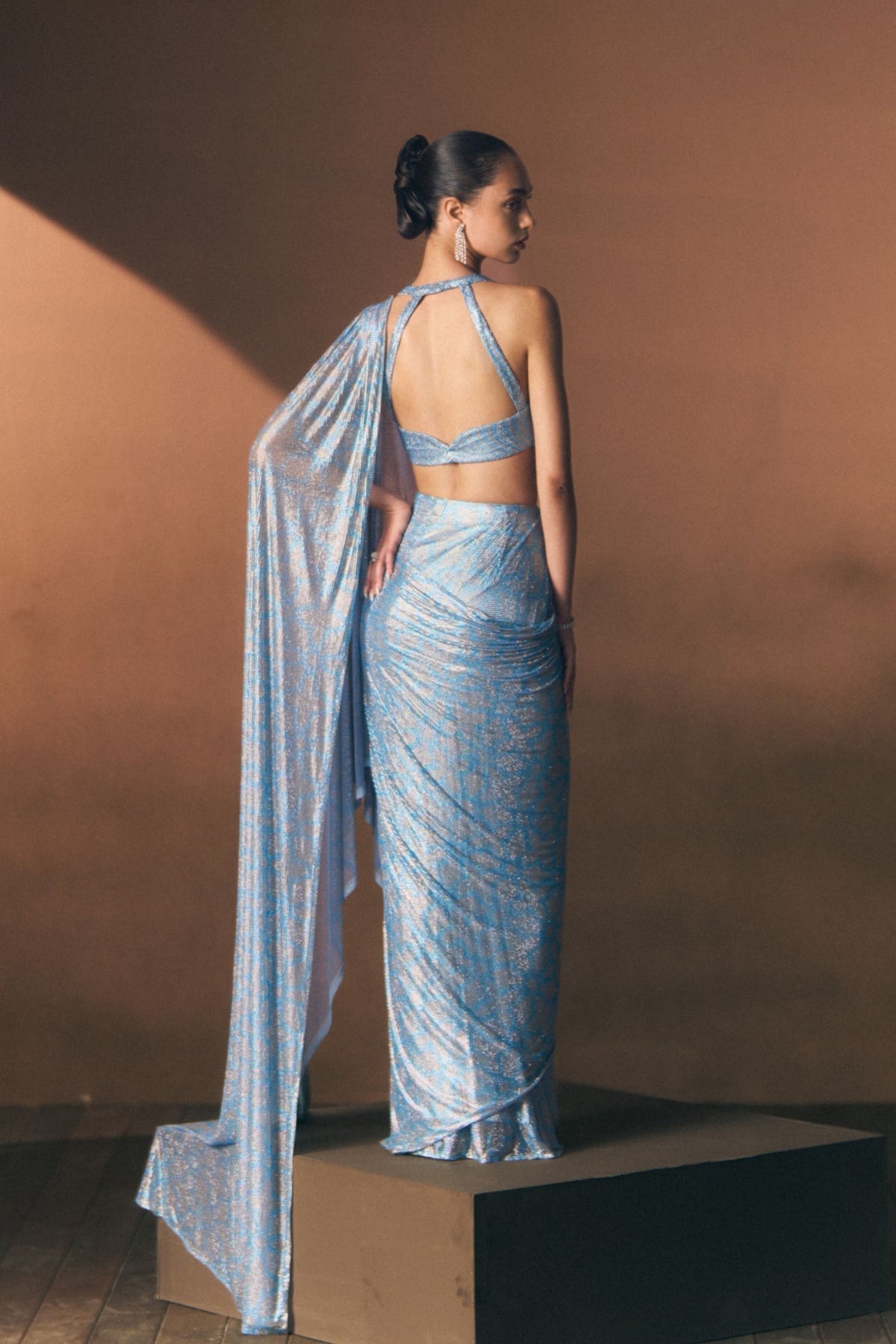Lagoon Drape Saree Set