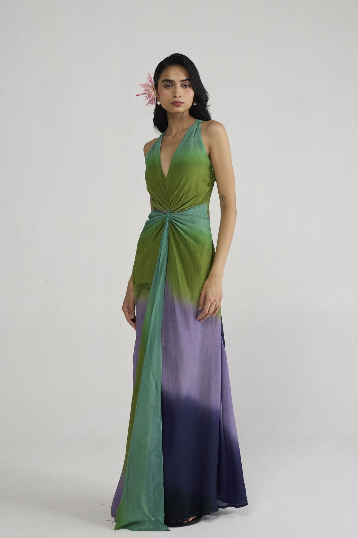 Hana V Neck Draped Dress