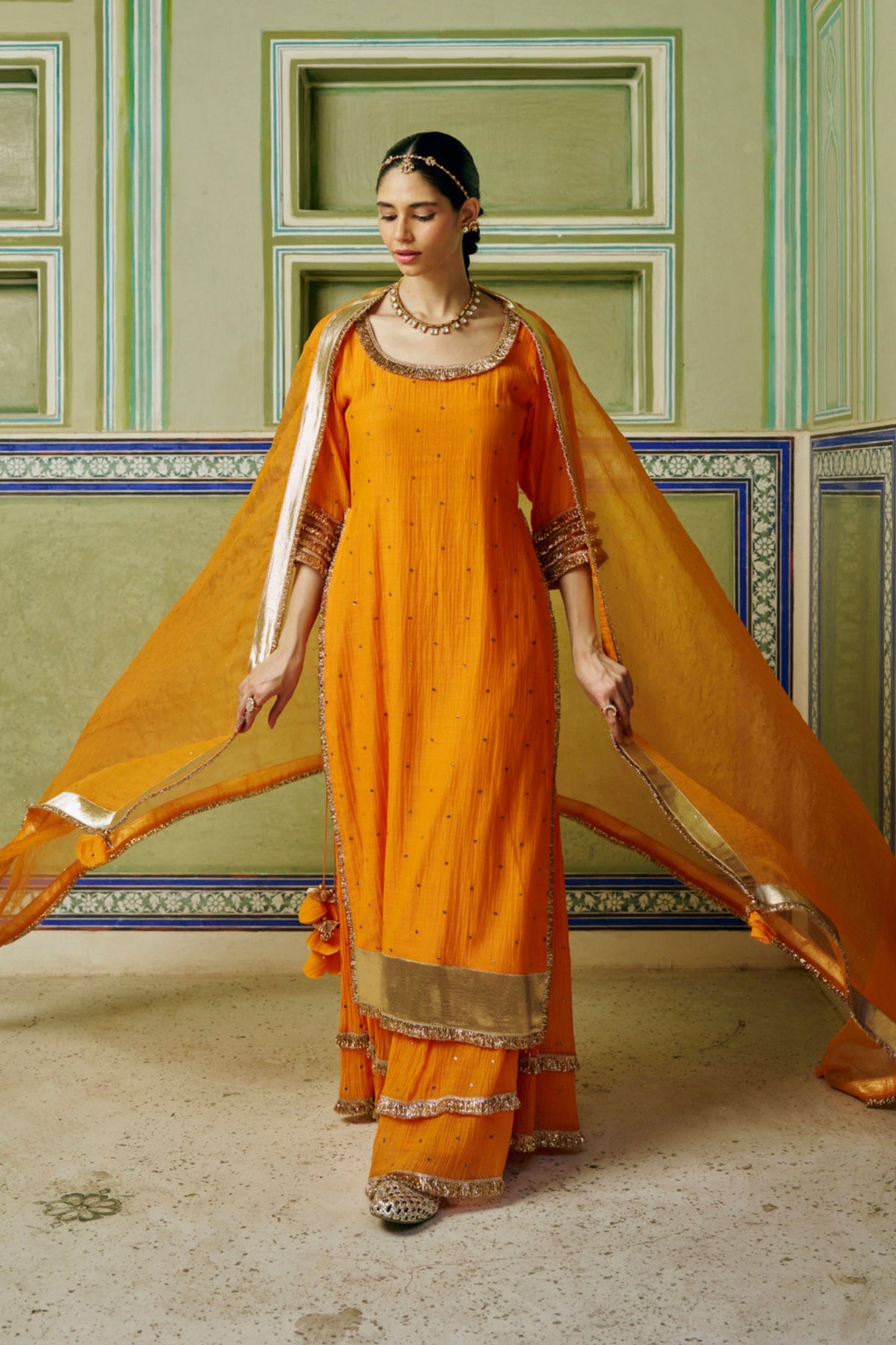 Saffron Straight Kurta Set