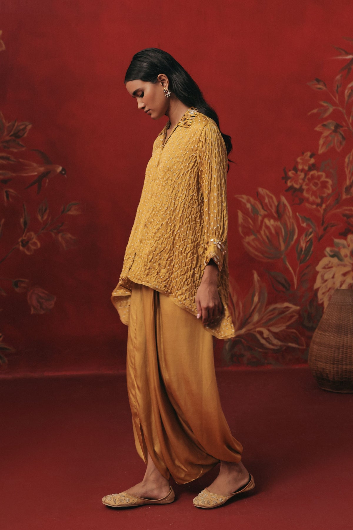 A-Line Hi-Low Tunic Dhoti Set