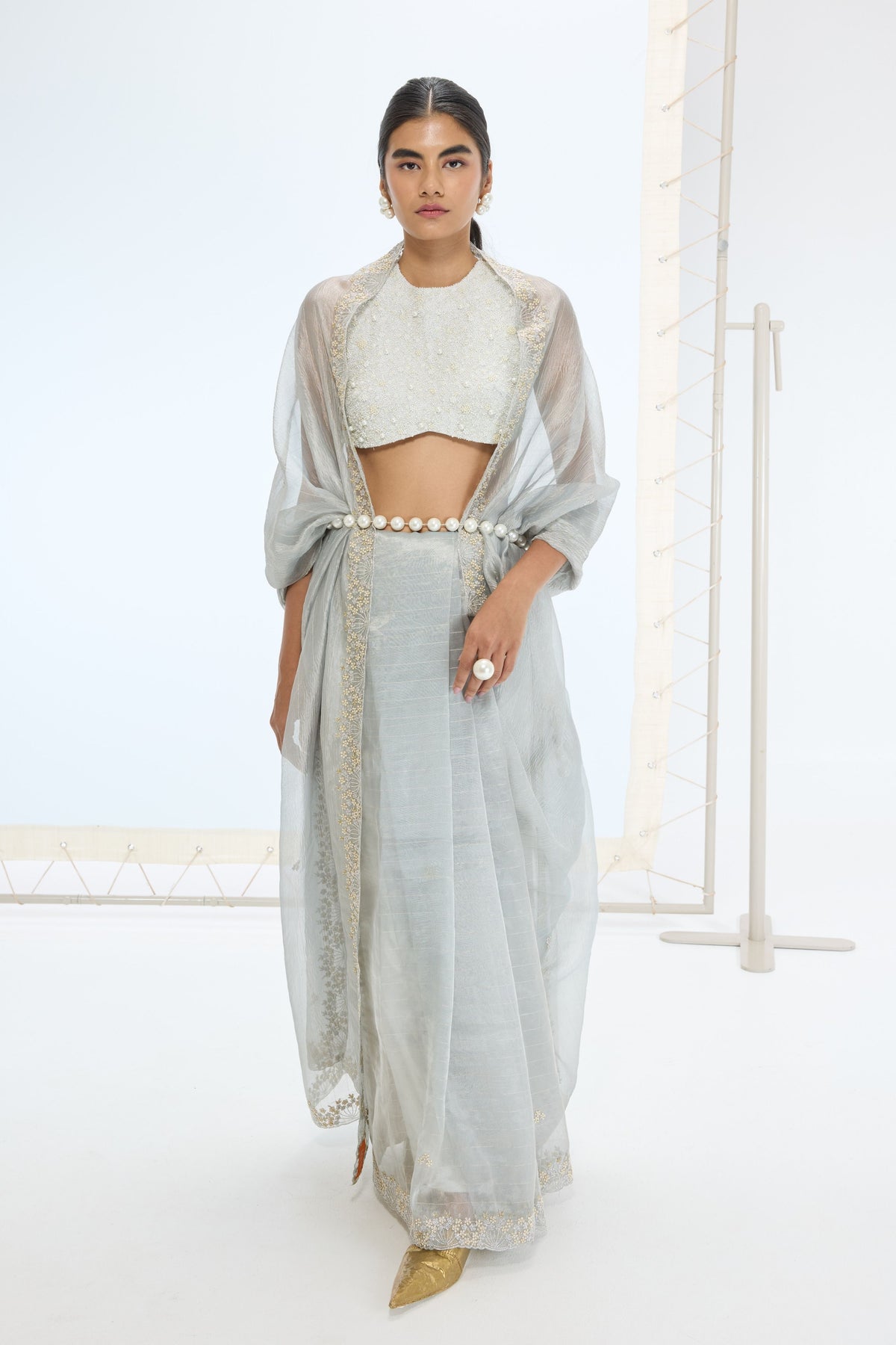 The Eva Saree in Grey