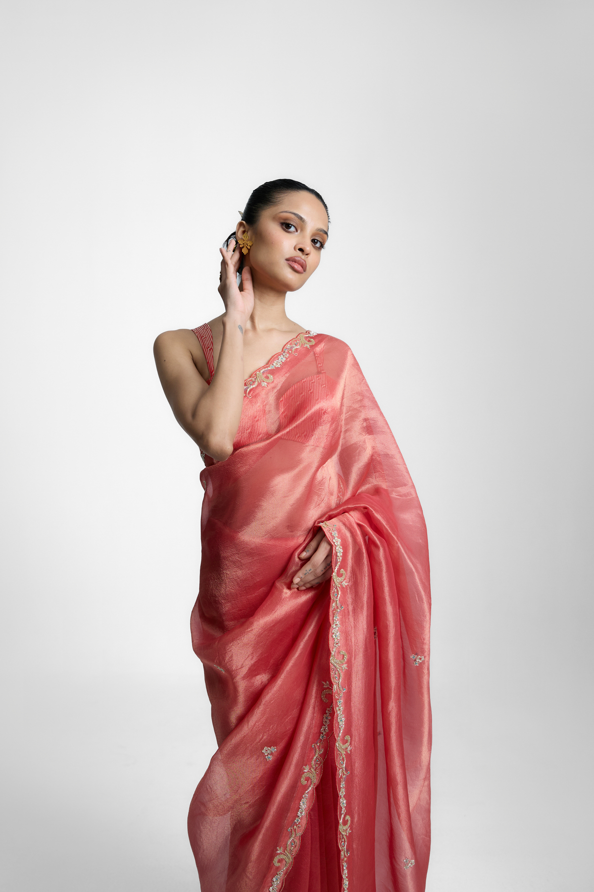 The Peach Fizz Saree