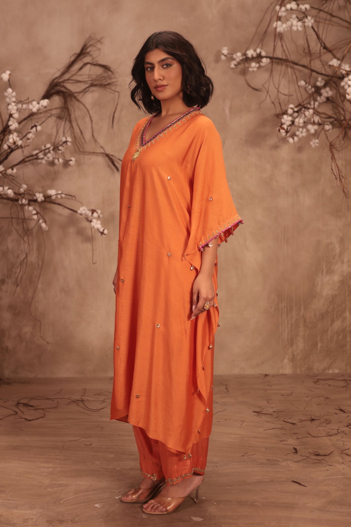 Orange Kaftan Set
