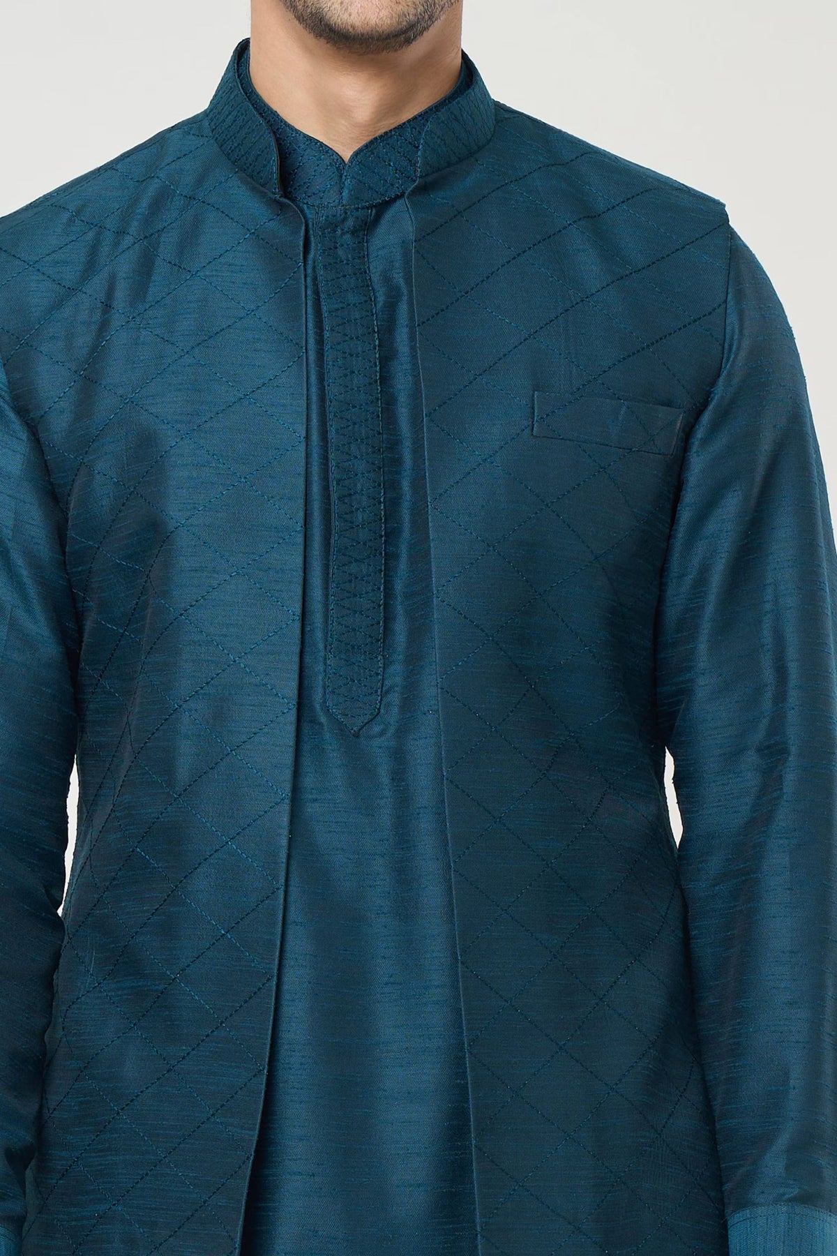 Rama Green Pintuck jacket Set