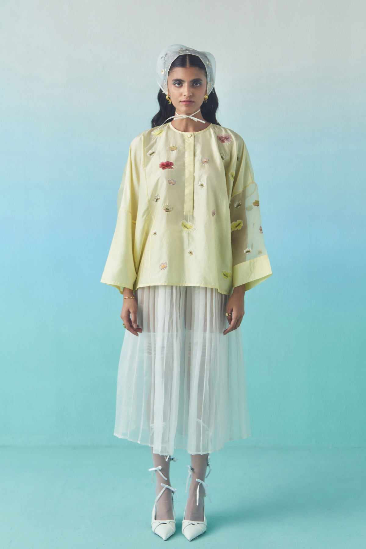 Lemon Poppy Flower Top