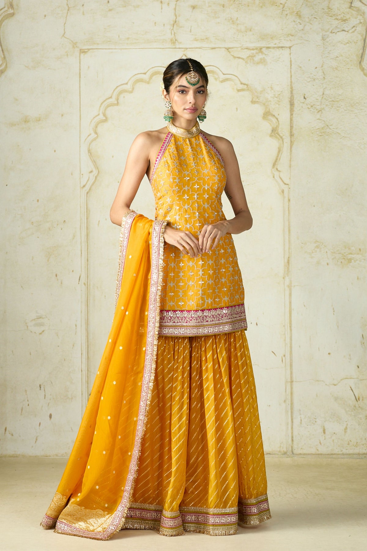 Yellow Kainaat Sharara Set