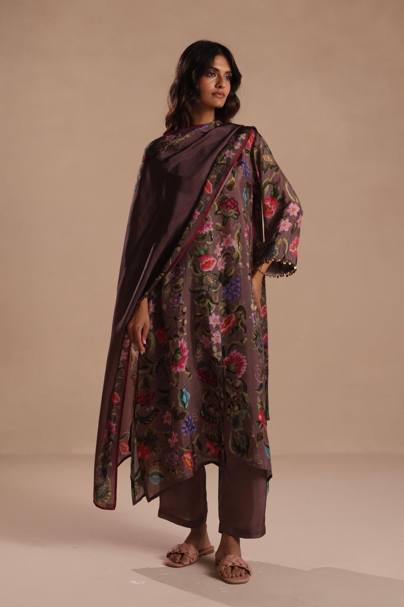 Vine Kurta Set - Roza Pret - Elahe