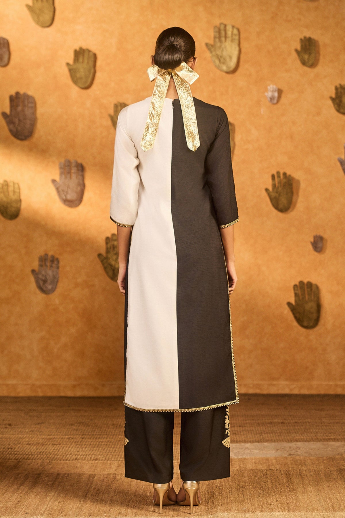 Black Ying Yang Kurta Set