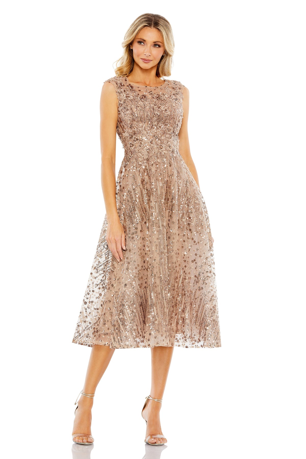 Hand Embellished Bronze Dress