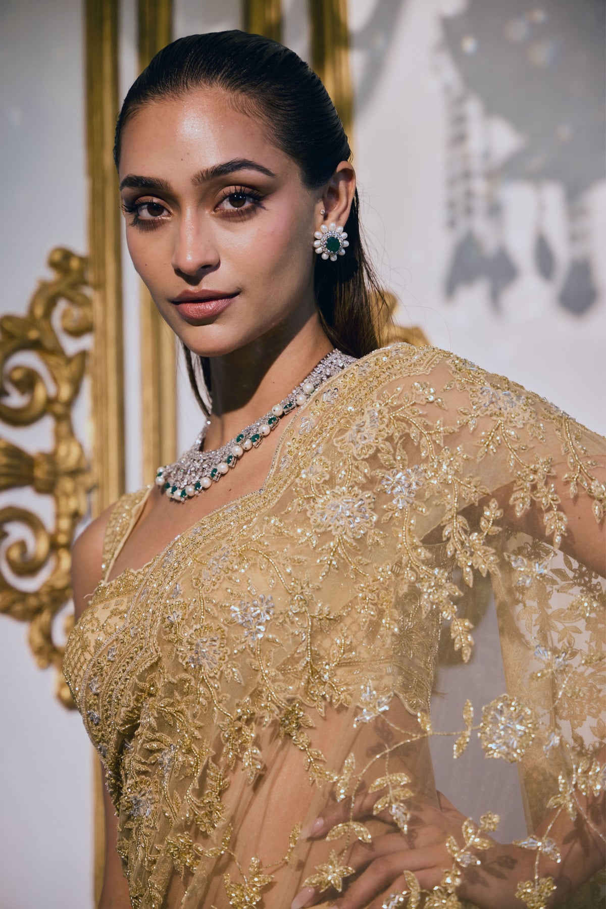 Liquid Gold  Saree Set