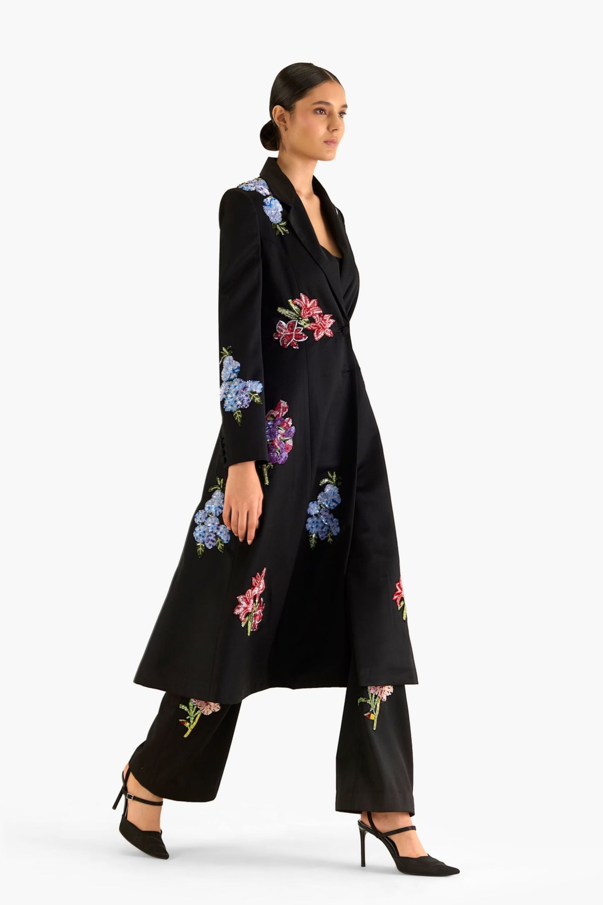 Botanical Embroidered Trench