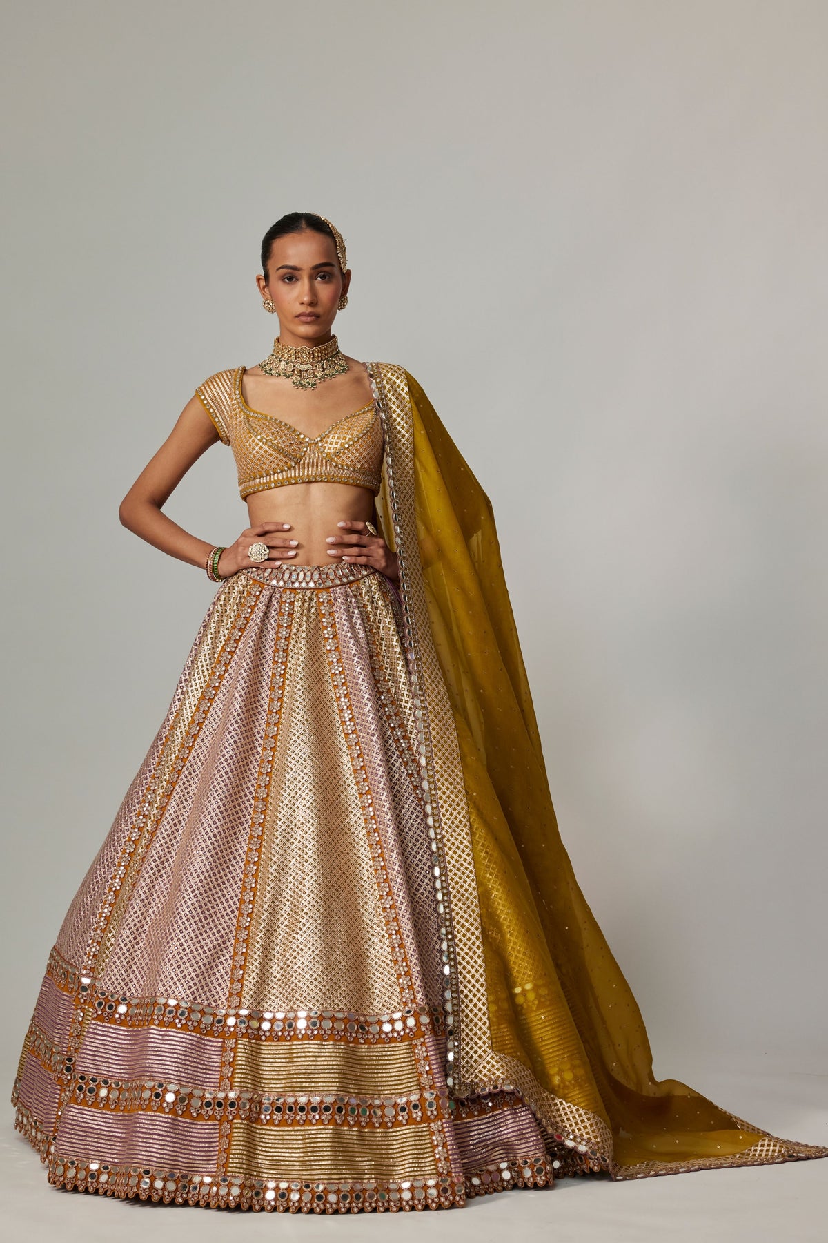 Mustard Multicolor Lehenga Set